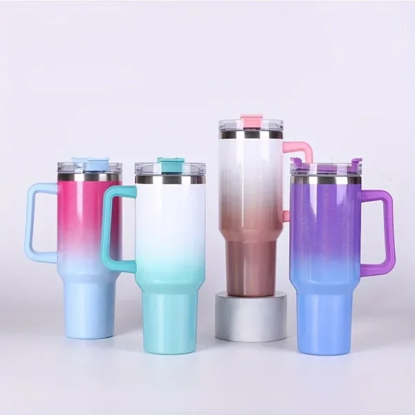 Stay Hydrated In Style 40oz Powerful Rainbow Thermos For Women - Image 3