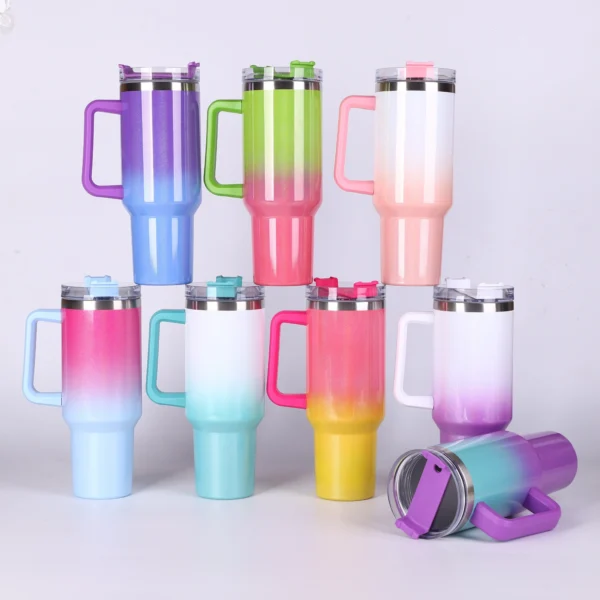Stay Hydrated In Style 40oz Powerful Rainbow Thermos For Women - Image 5