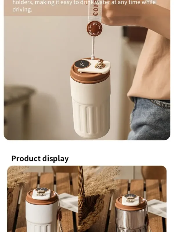 Smart Thermos Display Bottle with 450ml Leakproof Power Cup - Image 15